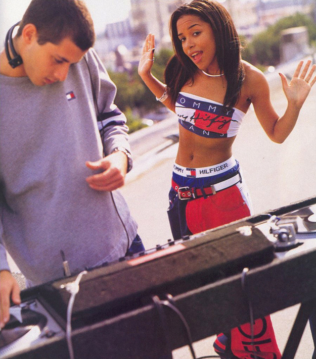 aaliyah tommy hilfiger overalls